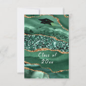 Parties scintillant d'or Emerald Green Invitation  (Dos)