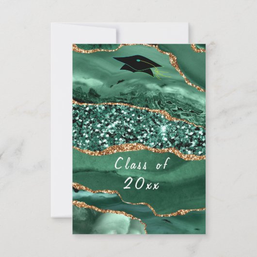 Parties scintillant d'or Emerald Green Invitation  (Dos)