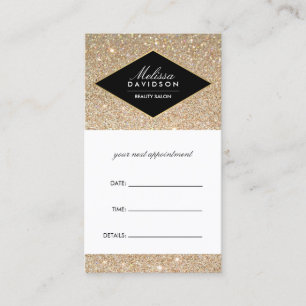 Parties scintillant d'or et carte de rendez-vous d