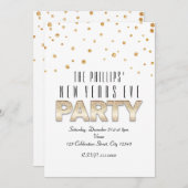 Parties scintillant d'or et Confetti Invitations d (Devant / Derrière)