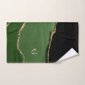 Parties scintillant d'or et Monogramme d'âge vert (Serviette à main)