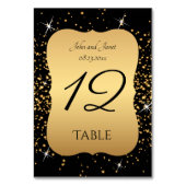 Parties scintillant d'or et numéros de table noire (Dos)