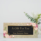 Parties scintillant d'or étincelles Floral carte d (Debout devant)