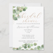 Parties scintillant d'or Eucalyptus Invitation de  (Devant)