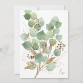 Parties scintillant d'or Eucalyptus Invitation de  (Dos)