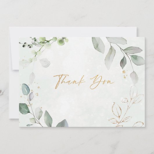 Parties scintillant d'or Eucalyptus Mariage Carte  (Devant)