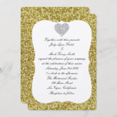 Parties scintillant d'or Faire-part de mariage de  (Devant / Derrière)