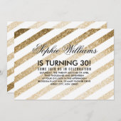 Parties scintillant d'or Faux élégant Invitation d (Devant / Derrière)
