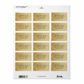 Parties scintillant d'or Faux - Étiquette de adres (Feuille entière)