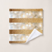Parties scintillant D'Or Faux Moderne Et Bandes Lu (Gant de toilette)