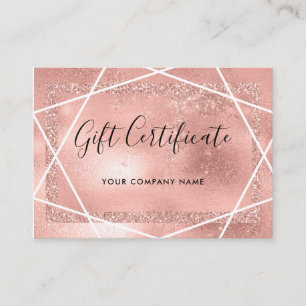 Parties scintillant d'or Faux Rose Certificat cade