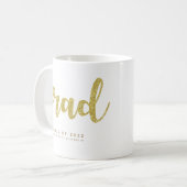 Parties scintillant d'or Faux simple Grad Mug (Devant gauche)