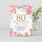 Parties scintillant d'or Floral Invitation 80e ann (Debout devant)