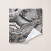 Parties scintillant d'or gris noir noir noir noir  (Gant de toilette)