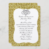 Parties scintillant d'or Infinity Faire-part de ma (Devant / Derrière)