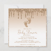 Parties scintillant d'or Invitation Baby shower av (Devant)
