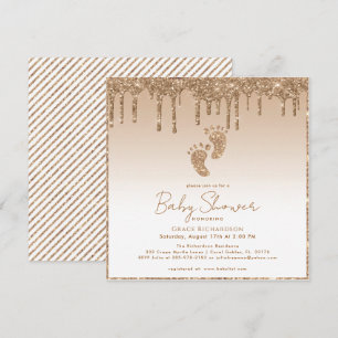 Parties scintillant d'or Invitation Baby shower av