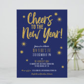 Parties scintillant d'or Invitation de réveillon d (Debout devant)