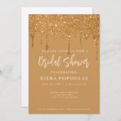 Parties scintillant d'or Invitations de douche nup (Devant / Derrière)