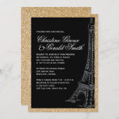Parties scintillant d'or Invitations de mariage de (Devant / Derrière)