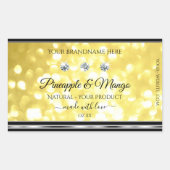 Parties scintillant d'or jaune Étiquettes Diamants (Devant)