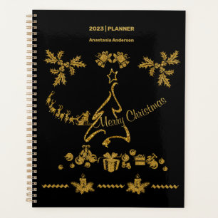 Parties scintillant d'or Joyeux Noël, Père Noël