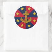 Parties scintillant d'or Look Ancre, Sticker rond, (Sac)