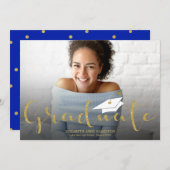 Parties scintillant d'or Lycée Lycée Faire-part ph (Devant / Derrière)