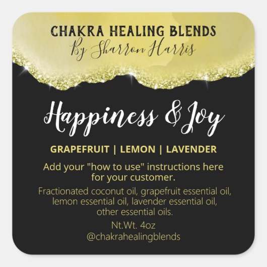 Parties scintillant d'or - Mélange Étiquettes (Devant)