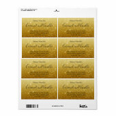Parties scintillant d'or moderne bougies Étiquette (Feuille entière)
