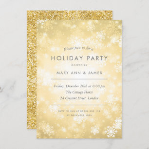Parties scintillant d'or moderne Invitation de fêt