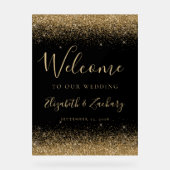 Parties scintillant d'or moderne Mariage noir Accu (Recto)