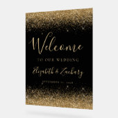 Parties scintillant d'or moderne Mariage noir Accu (Angle)