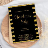 Parties scintillant d'or Noël Fête Invitation
