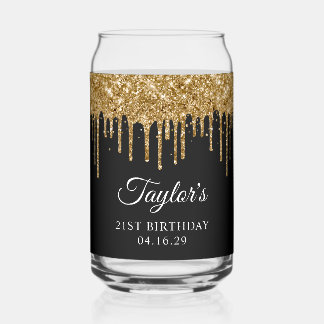 Parties scintillant d'or noir 21e anniversaire