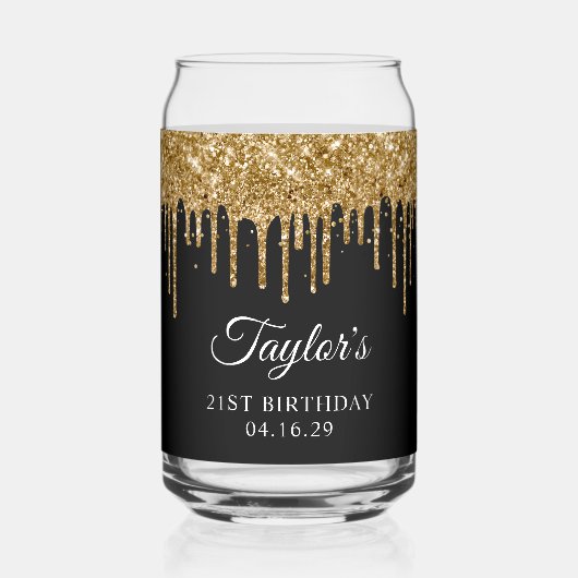Parties scintillant d'or noir 21e anniversaire (Recto)