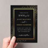 Parties scintillant d'or noir Faire-part de mariag (In situ (ordinateur de poche))