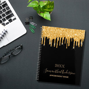 Parties scintillant d'or noir gouttes monogramme