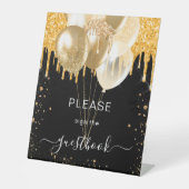 Parties scintillant d'or noir gouttes signe du liv (Recto)