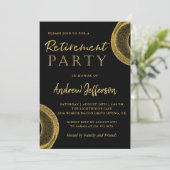 Parties scintillant d'or noir moderne Invitation d (Debout devant)