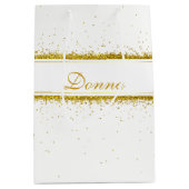 Parties scintillant d'or Nom Confetti - Sac cadeau (Devant)