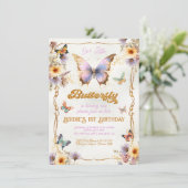 Parties scintillant d'or Papillon Invitation d'ann (Debout devant)