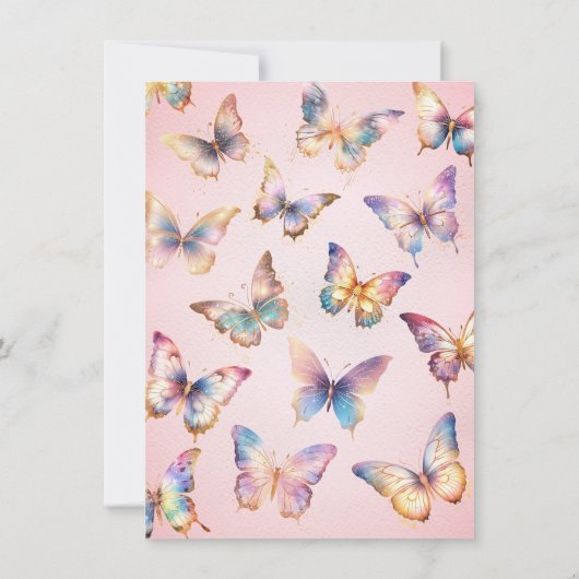 Parties scintillant d'or Papillon Invitation d'ann (Dos)