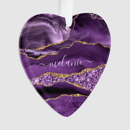 Parties scintillant d'or pourpre Nom personnalisé  (devant)