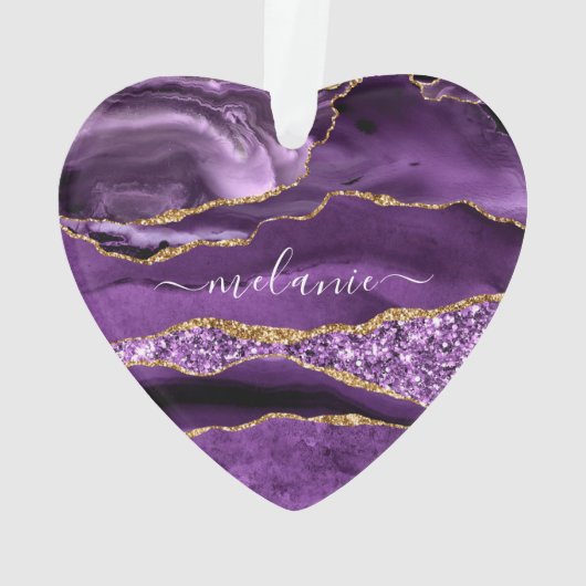Parties scintillant d'or pourpre Nom personnalisé  (dos)