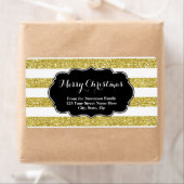 Parties scintillant d'or rayures Étiquette de adre (En situation)