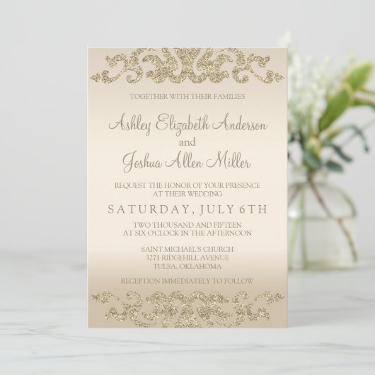Parties scintillant d'or Rechercher des invitation (Debout devant)