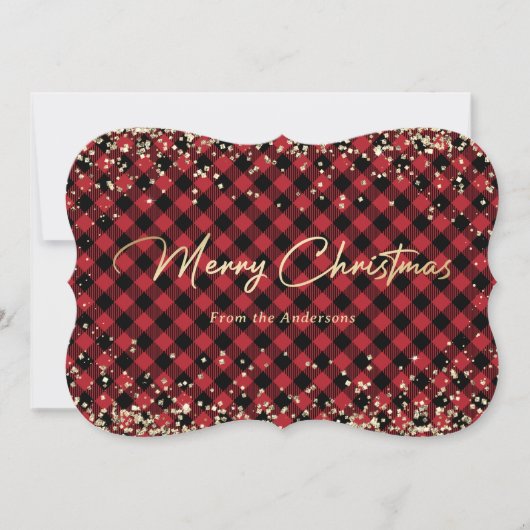 Parties scintillant d'or Red Buffalo Plaid Cartes (Devant)