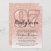 Parties scintillant d'or rose 97e Invitation d'ann (Devant / Derrière)