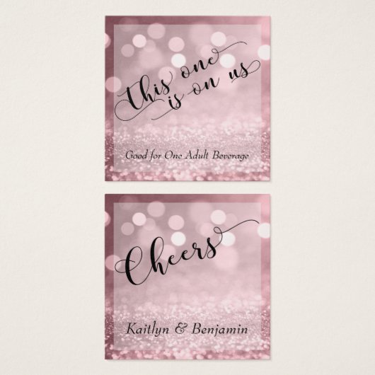 Parties scintillant d'or Rose Bokeh & Typography B (Devant & derrière)